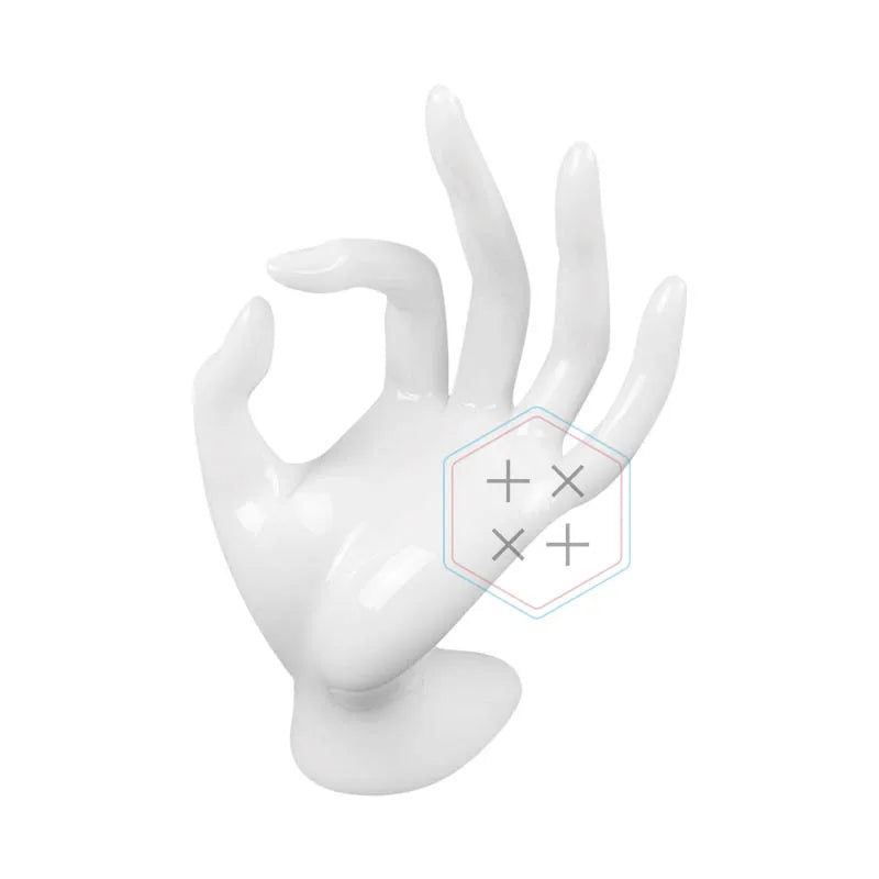 Plastic Hand-Shaped Jewelry Display Rack with Hanging Storage for Bracelets and Rings Portable Modern Design Black/White