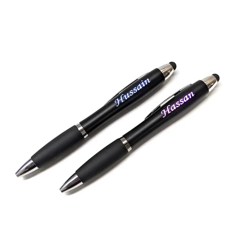 Customized Led Laser Light up Ball Ballpoint Pen with Rubber Grip-personalized Ink Light Ball Pens Custom logo Engraved