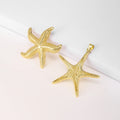 QIKU Wholesale Starfish Charms Gold Plated Copper Sea Life Ocean Charms for Jewelry Necklace Making