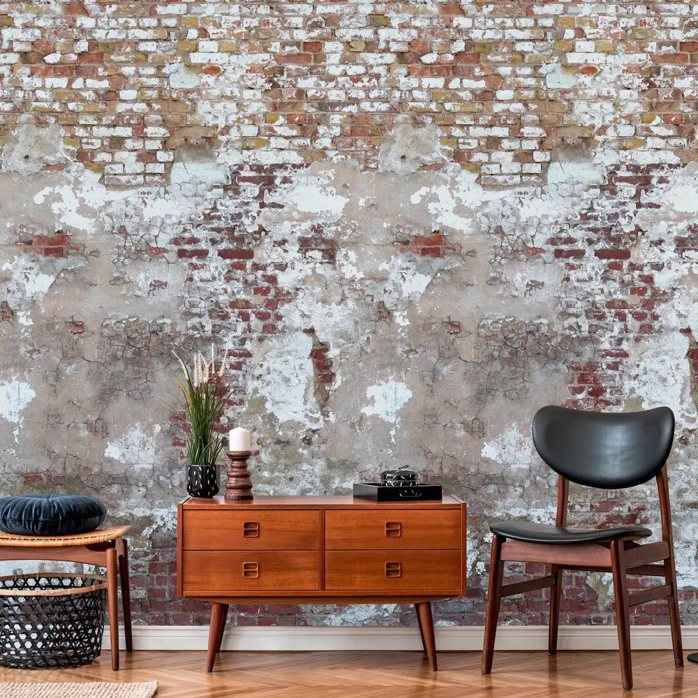 Made Germany Stone Wall Look Photo Wallpaper Mural Beige Grey Non Woven Vinyl Sound-Absorbing Removable Bedroom Hospital Mall