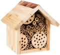 Evergreen Eco-Friendly Wood Bee Habitat Solid Pattern Wall Mounted Insect Home for Outdoor Garden or Yard with Button Closure