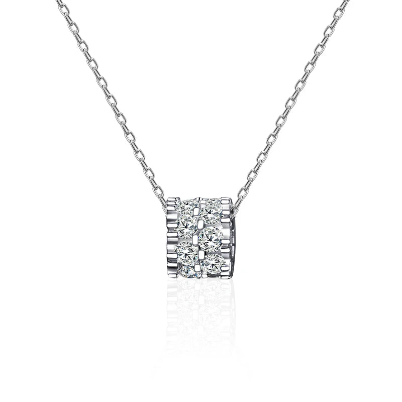 XMZ060  Fashion Fine Jewelry Sterling Silver 925 Chain Beaded Shape Sparkling Diamond Moissanite Necklaces for Women