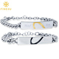 New Stainless Steel Love Couple Bracelet Black Rose Gold Peach Heart Bracelet Puzzle Heart Couple Bracelet for Valentine's Gift