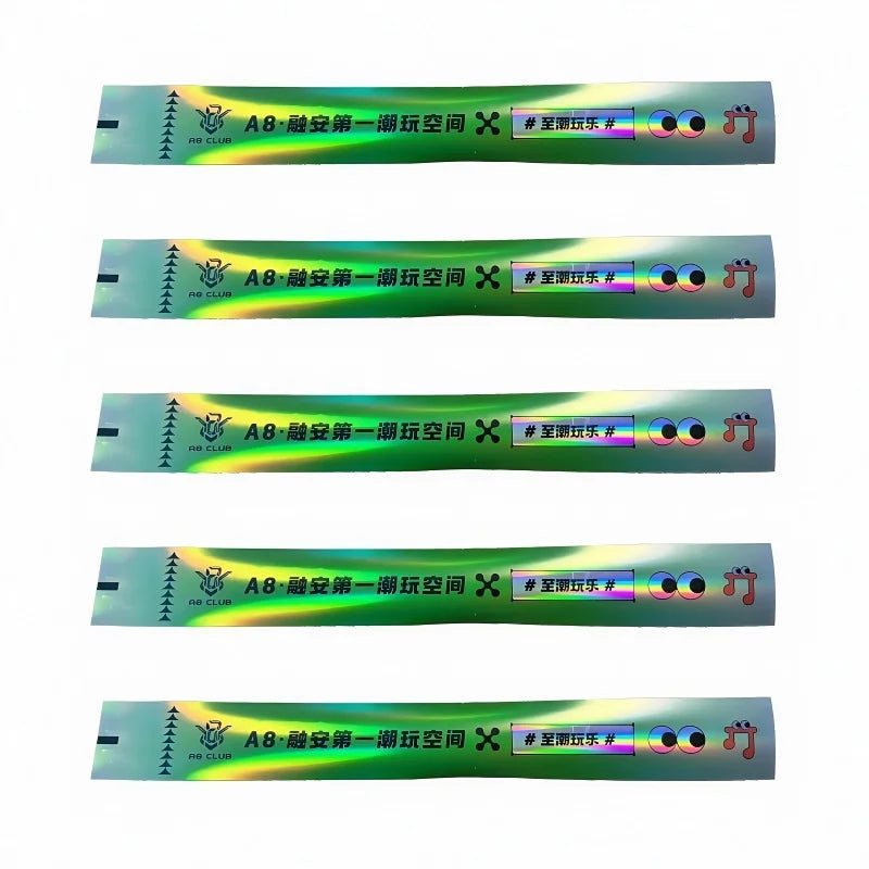HXY Personalized Waterproof Party Decoration Holographic Wristbands with Customized Color & Logo for Events
