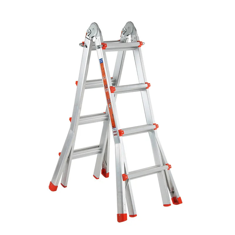 Portable Aluminum Farmhouse Style Attic Ladder Folding Design CE Certified Easy Transport & Storage 300 Lbs Capacity