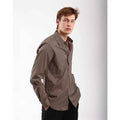 Imperio Shop Men's Elasticated Slim Fit Long-Sleeved Breathable Print Casual Shirt Size S Color Negro