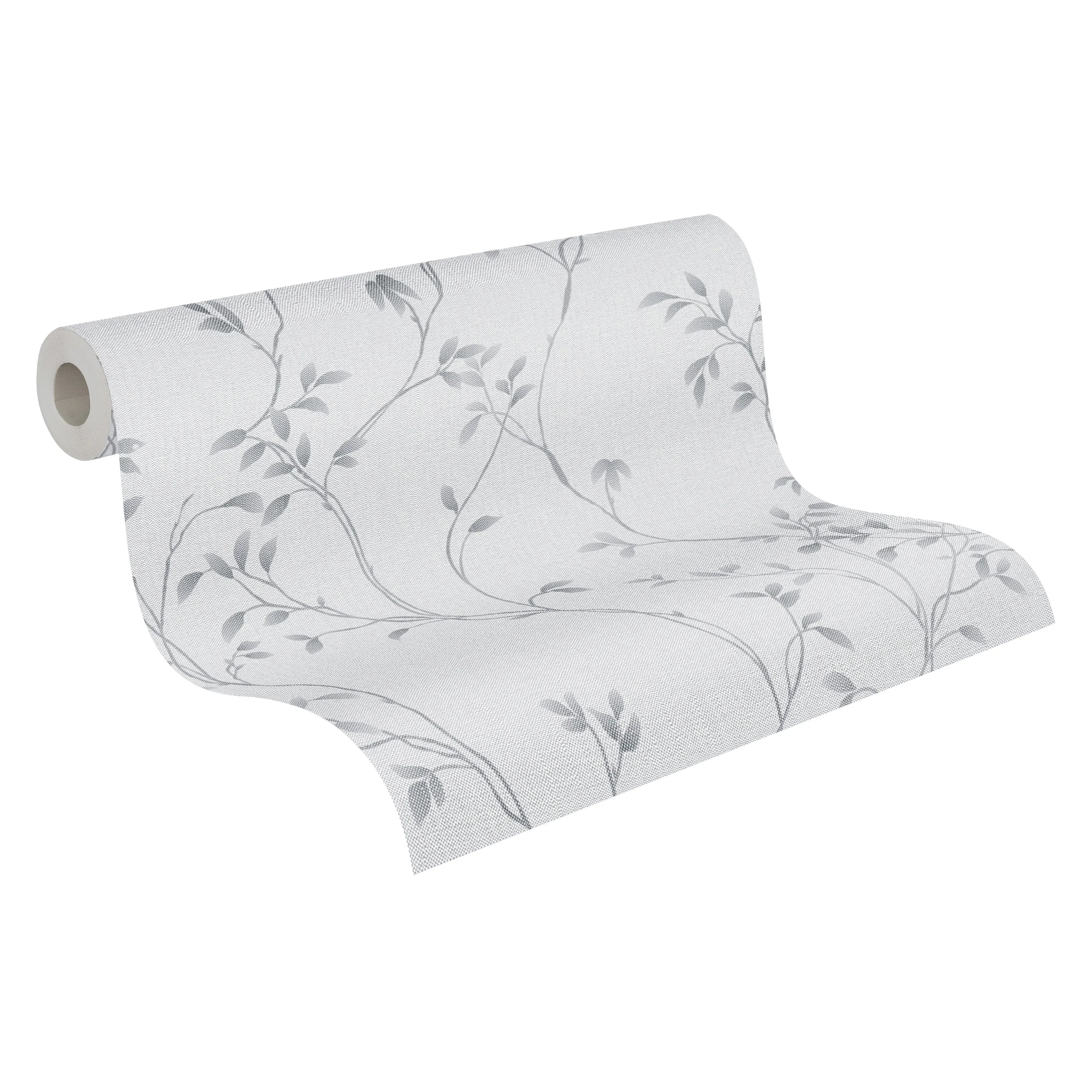 Germany-Modern Floral Light Grey Non Woven Wallpaper Rolls Highly Wash-Resistant Sound-Absorbing Moisture-Proof Hotel