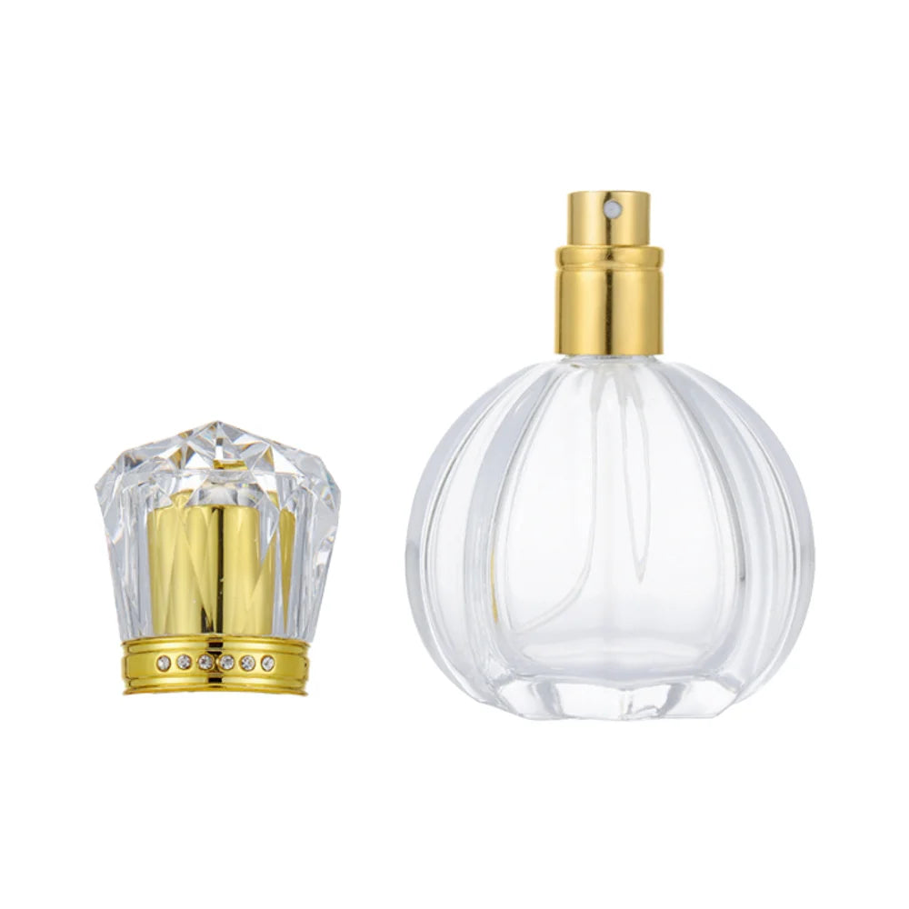 50mL Pumpkin Crystal Glass Perfume Bottle with Spray Cap for Fragrance Packaging