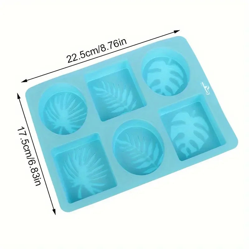 Round and Square Leaf Silicone Soap Mold Handmade Soap Making Supplies Diy Plaster Resin Material Kit Cake Baking Tools
