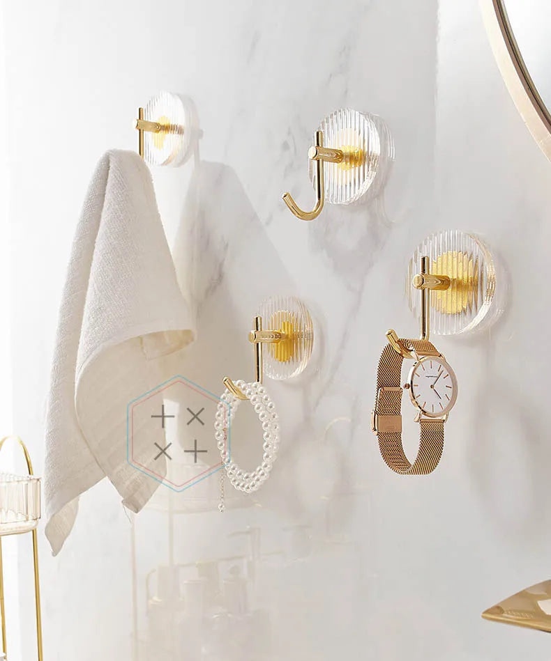 Acrylic Gold Plastic+Metal Wall Mounted Acrylic Hook Eco-Friendly Multifunctional 6CM for Home Clothing Use