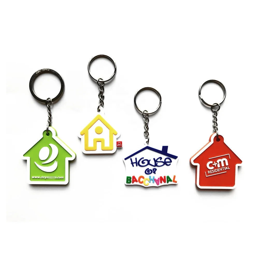 Key Chain Custom Real Estate Gifts Pvc House Shaped  Keychain