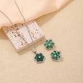 Beimai OEM  Jewelry Set New Multi-color Five-leaf Flower Necklace Earring Jewelry Set