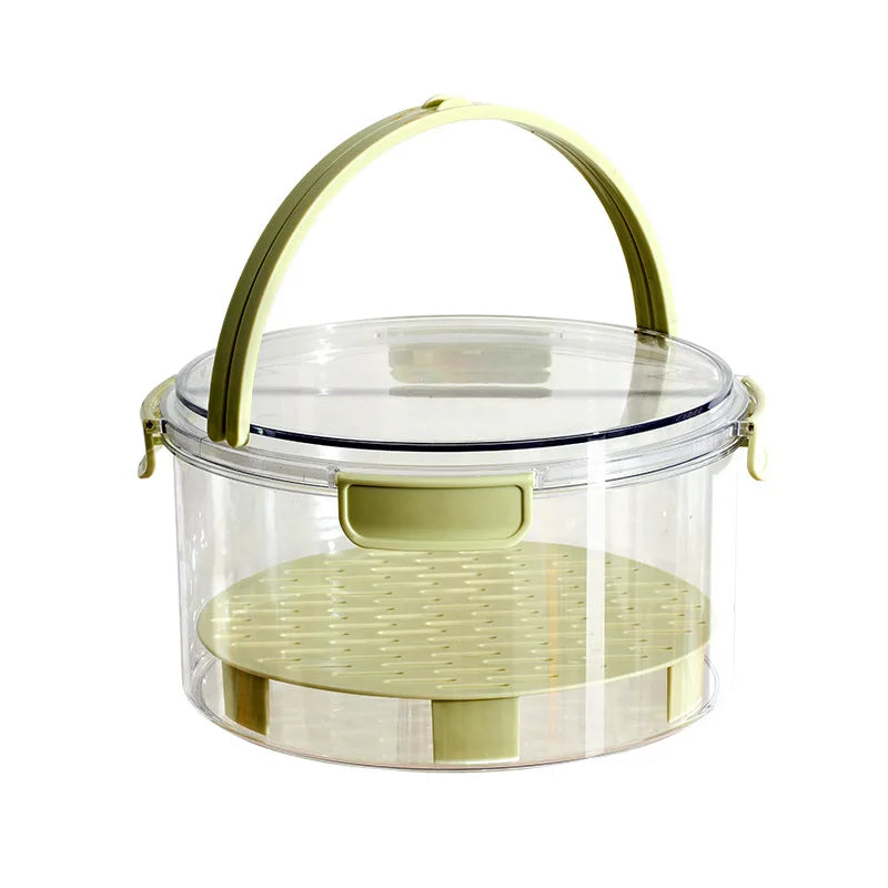 Handheld Double-Layer Bento Box for Fresh-Keeper for Outdoor Picnics with Vegetables Miscellaneous Grains and Food Storage