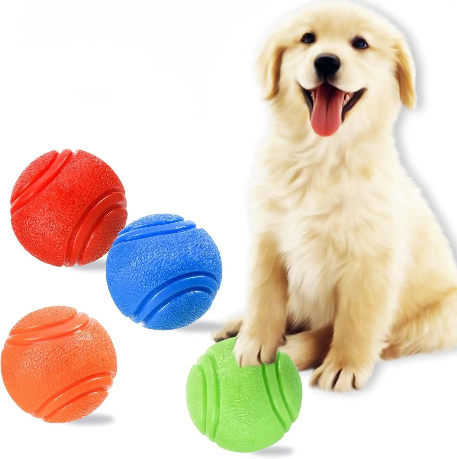 Eco Friendly Indestructible Durable Heavy Hard Bouncy Natural Rubber Dog Pet Tennis Elastic Push Chew Ball Toys