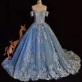 9508 2022 Evening Dresses O-Neck Lace Off-The-Shoulder Short Sleeves Maxi Length Solid Color Chiffon Evening Gown Dress