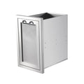 Outdoor Kitchen Waste & Recycle Bin Weatherproof Stainless Steel with Slide Drawer 2 Removable Bins for Automatic Sorting