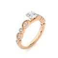 Export Quality Diamond Ring 14K Rose Gold Real Solitaire 0.50Ct Diamond Engagement Ring Available at Low Price Ring for Her