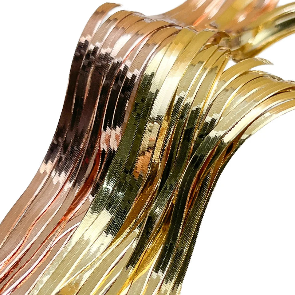 Manufacturer 18k Gold Jewelry Herringbone Chain Necklaces Snake Chain Yellow Rose Real Gold Jewelry 18k With Certificate