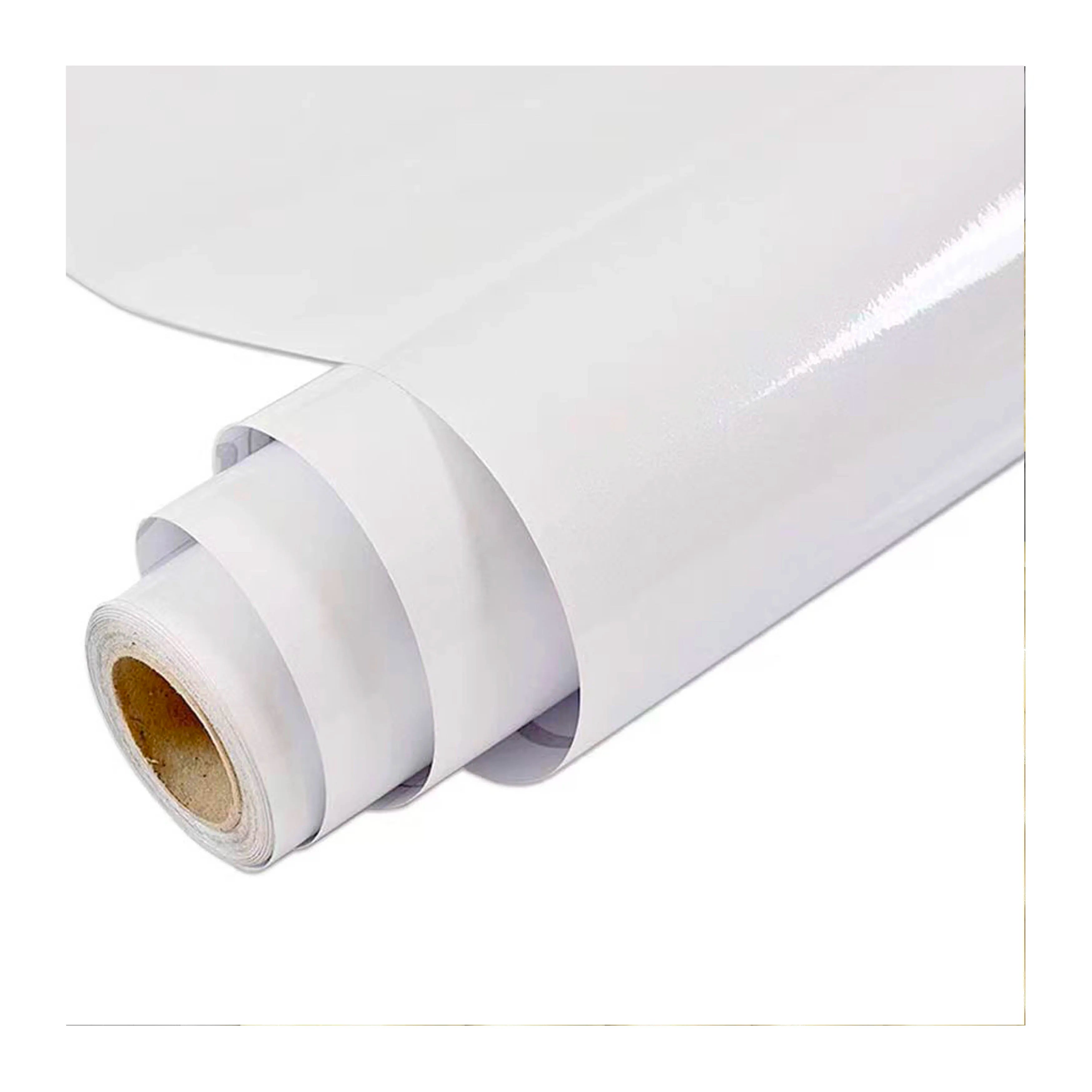 Waterproof Glossy PVC Self-Adhesive Vinyl Eco-Solvent Ink Customizable White/Black/Grey Glue 120/140g Sticker Roll