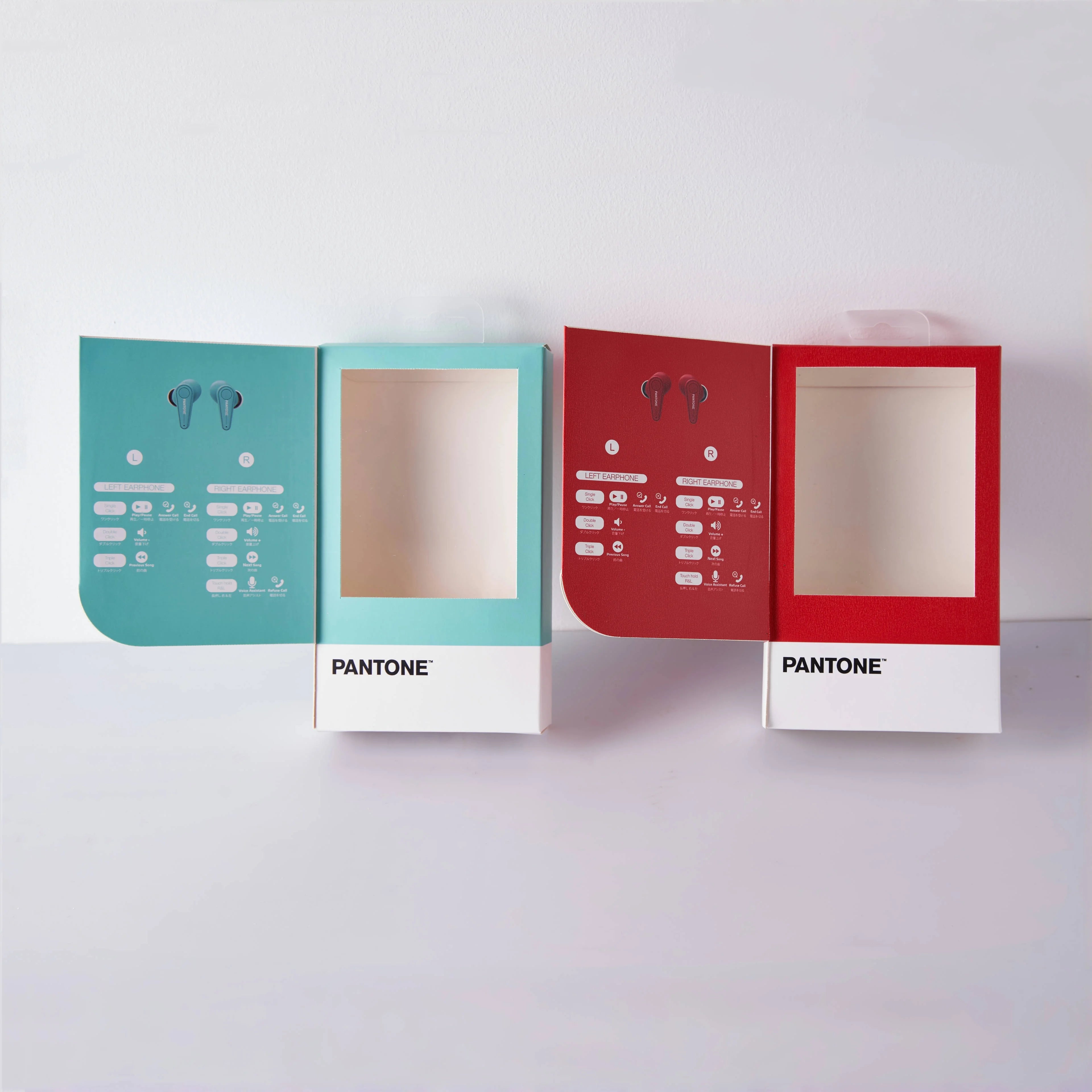 Custom Logo Color Flip Electronic Packaging Box Paper Boxes for Earphones Packaging Gift Box With clear PVC Display Window