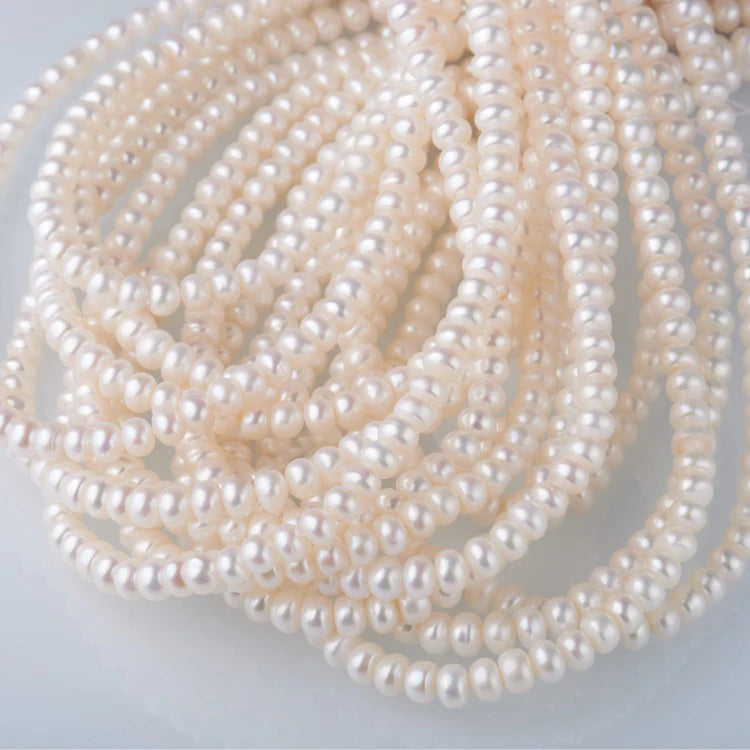 AAA Natural Four-Sided Light Freshwater Loose Pearl Strand Necklace Bracelet Earrings Abacus Beads Accessory Set