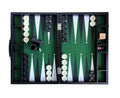 Helena Wood Art Tournament Size Wooden Backgammon Set Green Fabric Ground Leather Case 22x29 Inch (57x75cm) Luxury Handmade