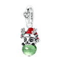 Christmas Series - 925 Sterling Silver Christmas Elk Ornament Charms Pendant with Zircon for Women's Party Gift