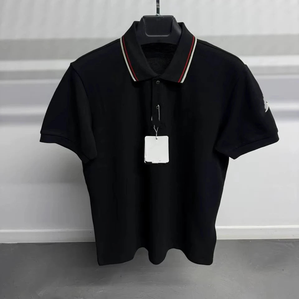 Plain Men's 100% Cotton Woven T-Shirt Short Sleeve V-neck Casual Breathable Eco-Friendly Dot Anti-UV OEM ODM Custom Logo Front
