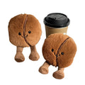 HOT Simulated Coffee Bean Plush Doll Keychain Pendant Funny Keyring Exquisite Backpack Charm Decoration Accessories Gifts