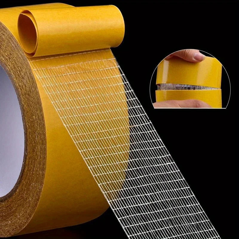 20M Single Sided Hot Melt Yellow High Viscosity Grid Fiber Adhesive Mesh Tape