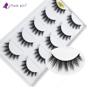 Wholesale Factory Price FG-02 Free Sample 5 Pairs Handmade Natural 3D Mink False Eyelashes