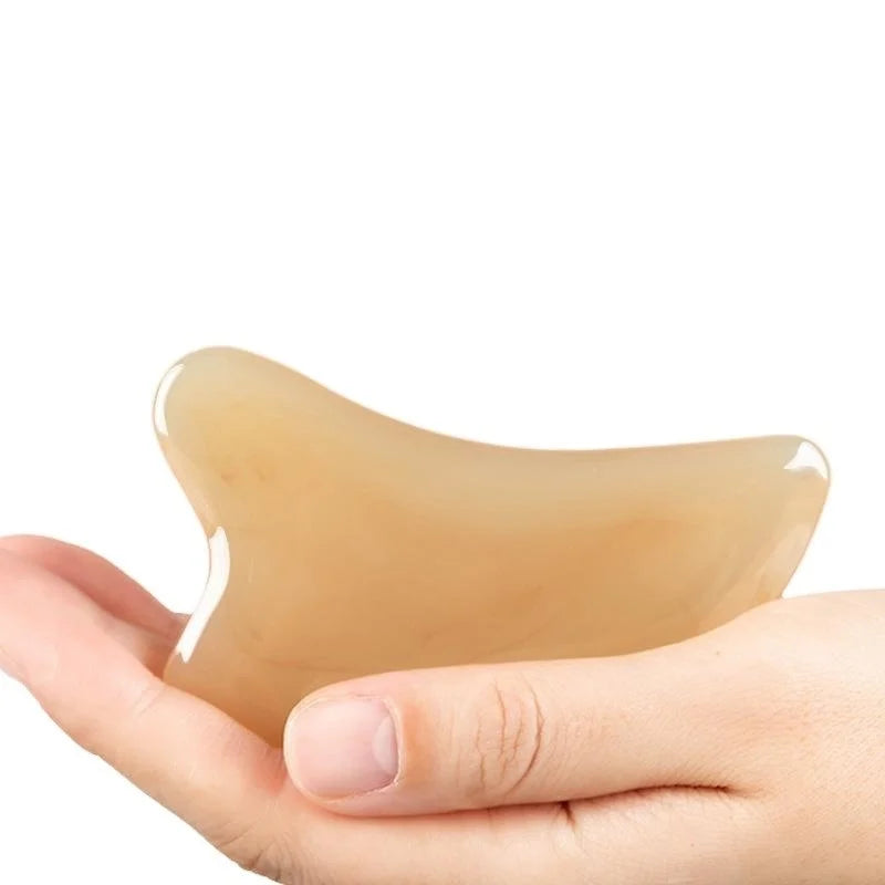 Skylark Thickened 2-Piece Set Horn-Imitated Resin Triangle Heart-Shaped Facial Gua Sha Board with Stress Relief Scraping Massage