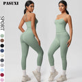 PASUXI 2025 Custom Women Seamless Gym Workout Sports Bra High Waist Fitness Leggings Sportswear Yoga Sets