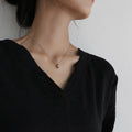 Fashion Stainless Steel Geometric Water Drop Pendant 18K Gold Plated Link Chain Trendy Choker Necklace