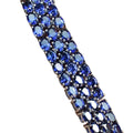 S925 Sterling Silver Rhodium Plated Oval Sapphire CZ Triple Row Tennis Bracelet Italian Style Fashion Jewelry for Women MegaBDM