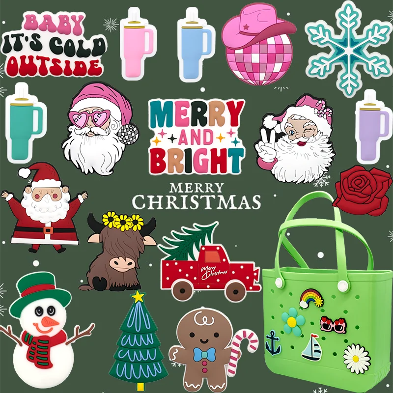 Tote Beach Letter Number Charms Pvc Big Size Xmas Sandal Party Girly Sonw Rubber Custom Beach Bag Charm Accessories Charm