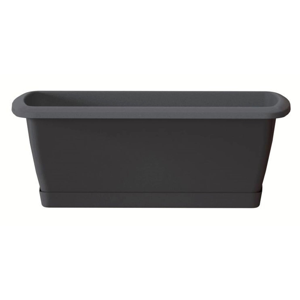 Respana plastic planter in anthracite color 39.2 (length) x 18.4 (width) x 14.5 (height) cm