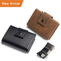New Mens Minimalist Carbon Fiber Wallet RFID Blocking Slim Credit Card Holder Automatic Wallets for Men Carteira Masculina