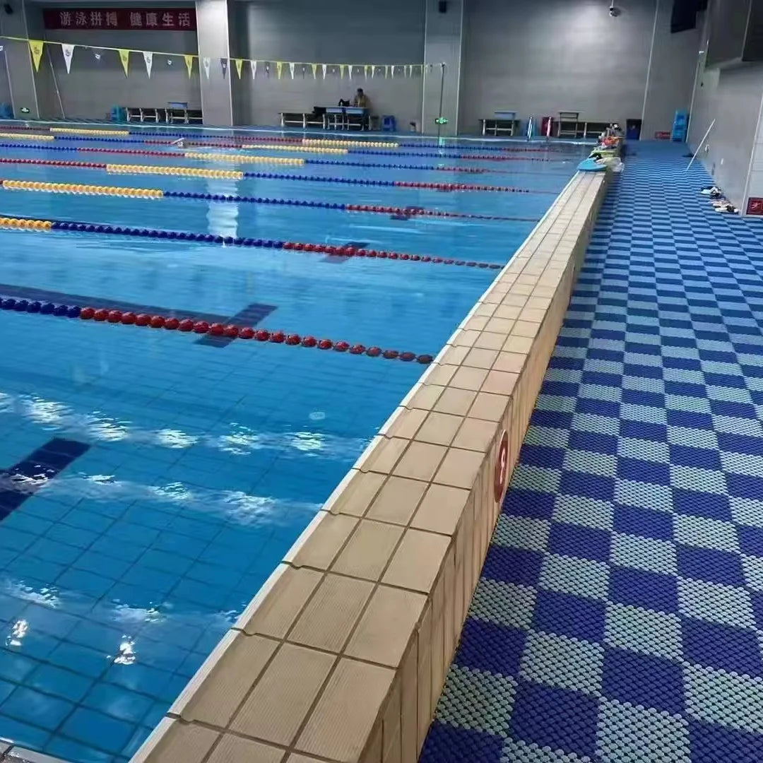 Enlio Quick-Drain and Quick-install Non-Slip SES Rubber Mats | Bathroom/Pool Flooring with Drainage Channels