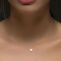 925 Sterling Silver Three-dimensional Letter Necklace Stylish Trendy Design Rhodium Plated for Wedding Anniversary Parties