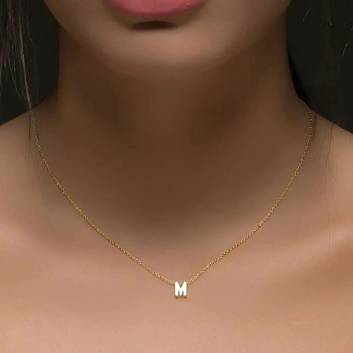 925 Sterling Silver Three-dimensional Letter Necklace Stylish Trendy Design Rhodium Plated for Wedding Anniversary Parties