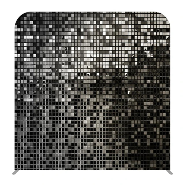 Custom Printing 8x8ft Black Silver Pillowcase Tension Fabric Display Photo Booth Backdrop