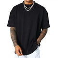 Wholesale Soft Cotton Mens T-Shirt  220gsm Solid Blank Round Neck Heavy Short Sleeve Tees Apparel Plus Size Men's Tshirt