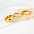 18K Gold Plated Plain Gold Band Rings for Women Stainless Steel Simple Smooth Gold Rings Trendy Jewelry