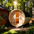 Pure White Pine Barrel Sauna Room US Warehouse Outdoor Sauna Rooms for Spa