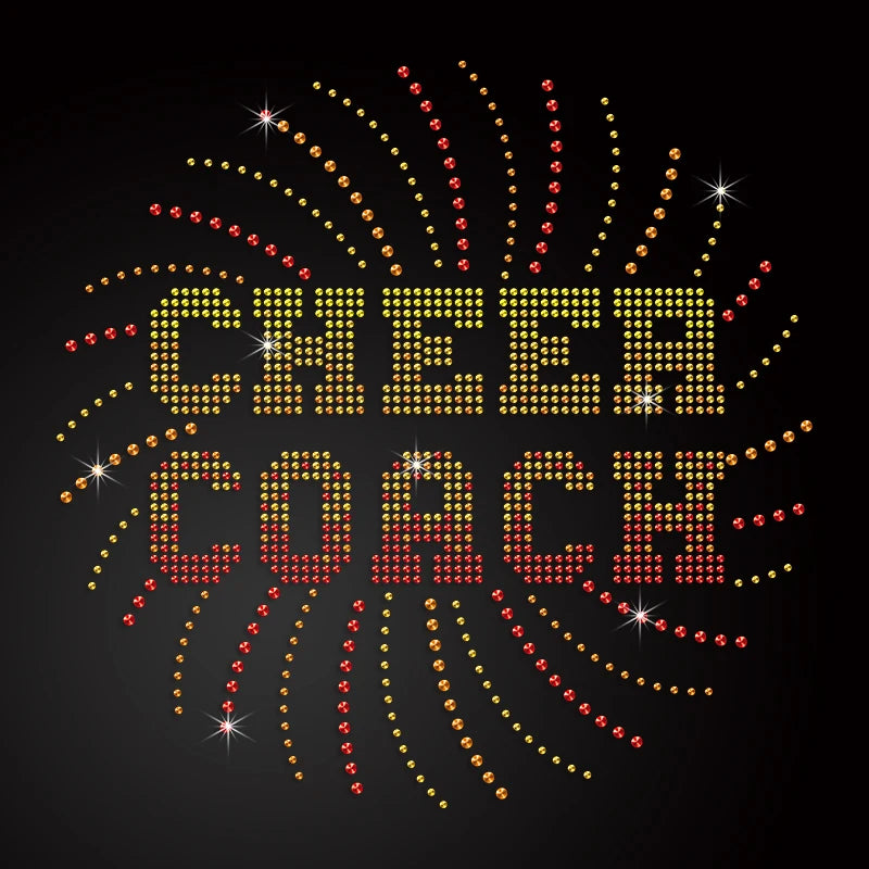 2024 New Arrivals Cheer Bling Hotfix Custom Rhinestone Heat Transfer Rhinestone Custom Logo