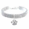 Colorful Designer Pet Collar Sparkling Rhinestones Luxury Pet Collar Footprint Pendant Cat and Dog Collars