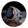 Turkish Vintage Wedding Party Black Mens Luxury 925 Sterling Silver Bezel Setting Gemstone Ring Yemen Aqeeq Wholesale Jewelry