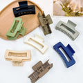 Women's Frosted Square Hair Claws Classic Solid Color Matte Shark Clip Elegant Daily Party Hair Accessory Fashion Accessory