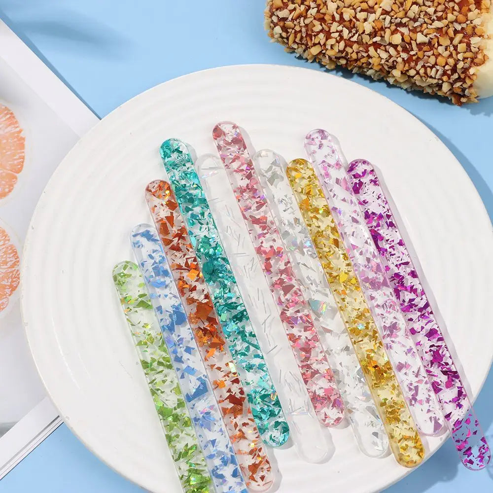 Acrylic Reusable Popsicle Sticks Ice Pop Sticks Ice Cream Cakesicle Stick for Cake Candy Gifts Party Craft